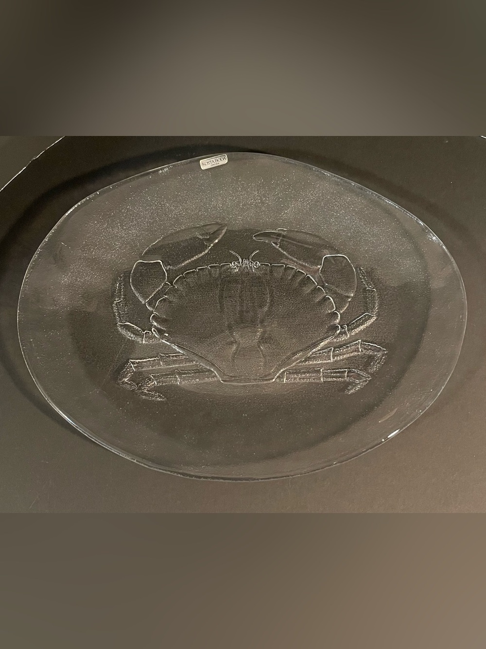 Kosta Boda Sweden Glass Crab Platter.  Marina Party